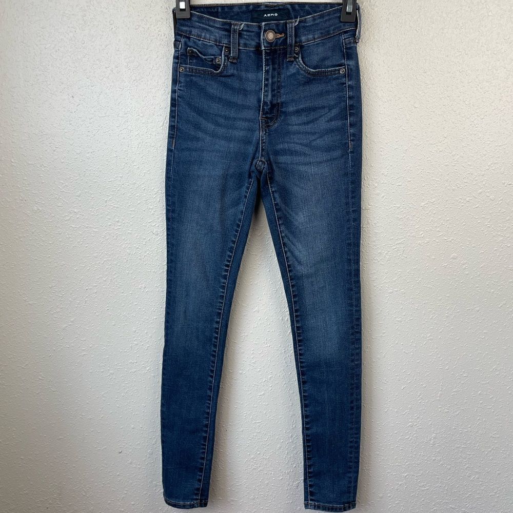 Aero Stretch High Rise Denim Jeans Size 00 Regular